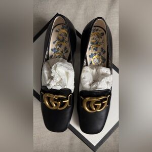 Brand New Gucci Malaga Kid Pumps Vintage Bordeaux Leather Size 37